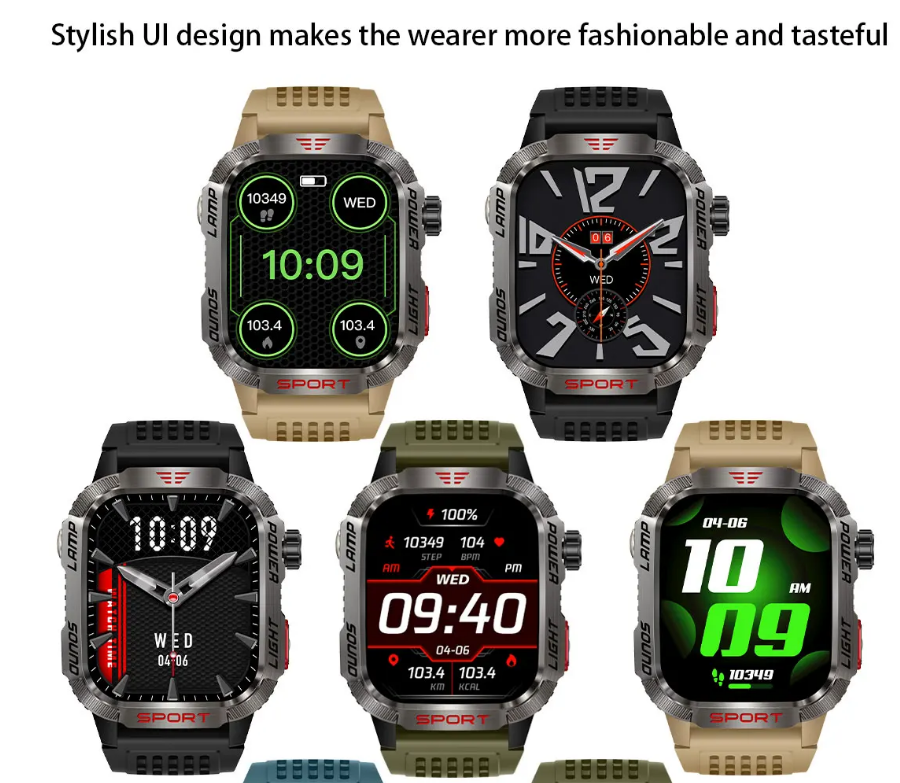 New Rugged Military Fitness Smart Watch