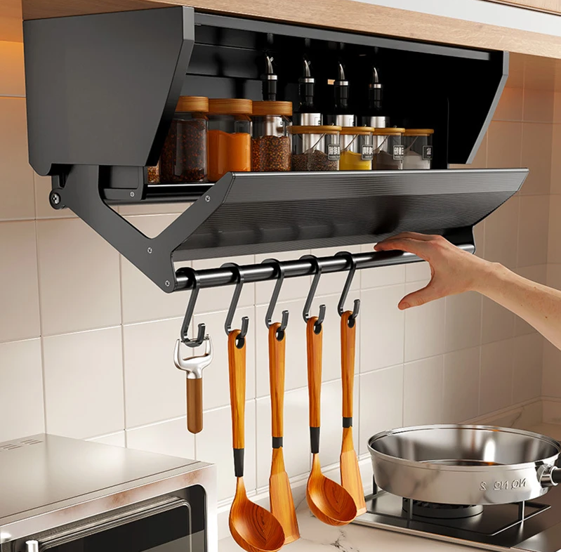 Kitchen Pull-down Folding Condiment Storage