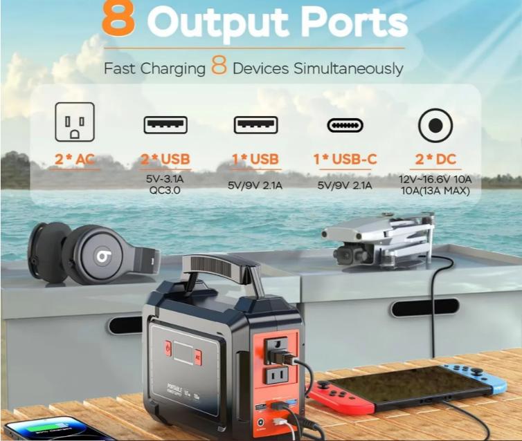 Camping 8 output ports